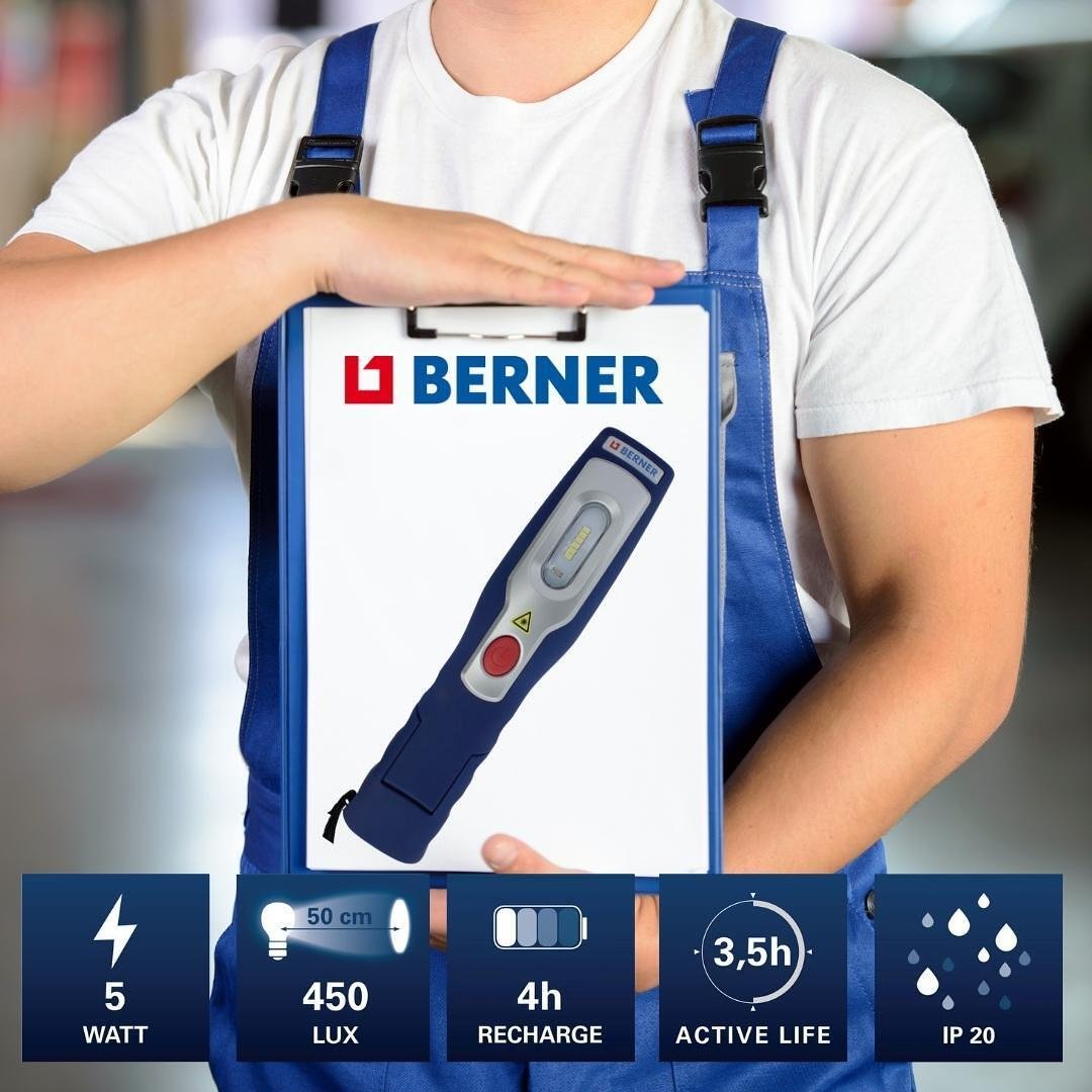 Работна Лампа LED BERNER Pocket DuoLux Bright - Оранжева | Stivtrade