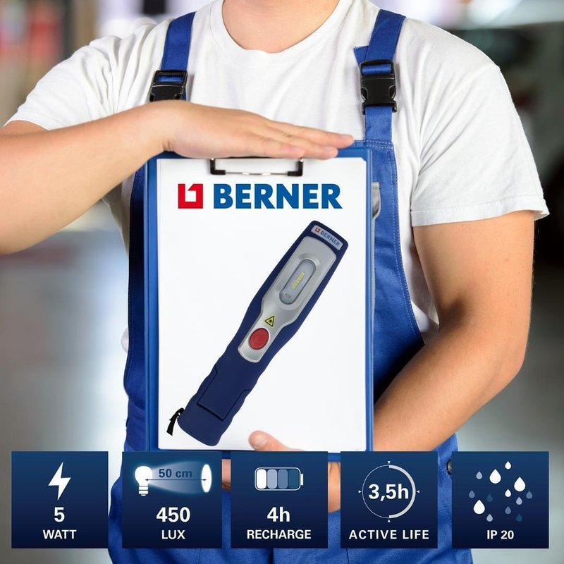 Работна Лампа LED BERNER Pocket DuoLux Bright - Оранжева | Stivtrade